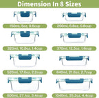 HOMBERKING 8 Pack Glass Food Storage Containers - Image 2