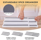 CiWiVOKi 3 Tier Expandable Spice Rack Organizer, Plastic Spice Rack, Adjustable - Image 3