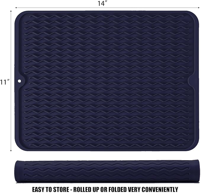 Large 14" x 11" Silicone Dish Drying Mat - Image 2