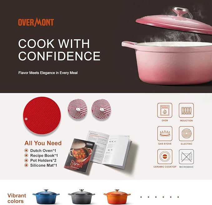 Overmont Enameled Cast Iron Dutch Oven - Image 6