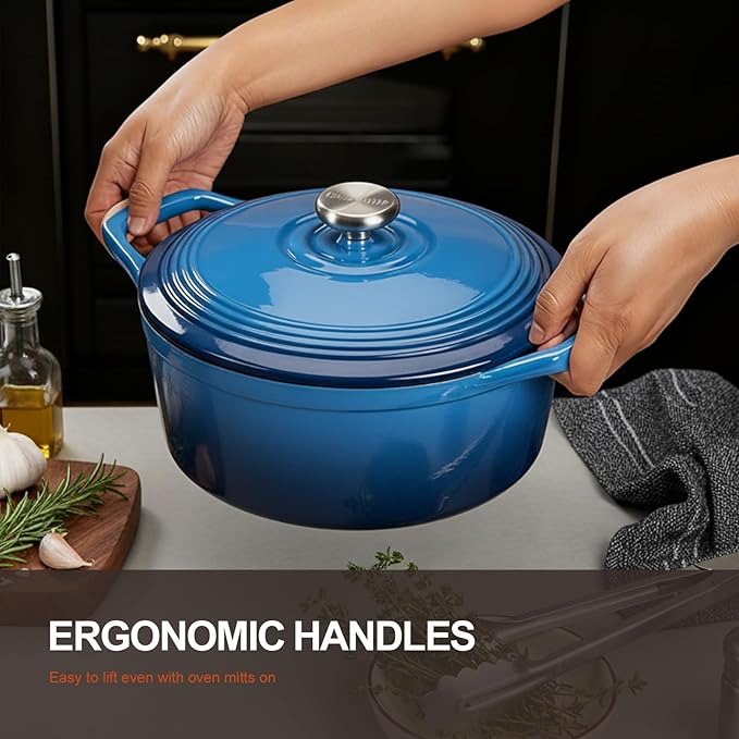 Overmont Enameled Cast Iron Dutch Oven - Image 2