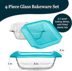Libbey Baker’s Premium 2 Piece Glass Baking Dish Set, Stackable Casserole Dish - Image 3