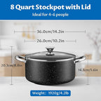 BEZIA Large 8 Quart Nonstick Stock Pot - Image 6