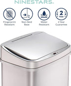 Ninestars 13 Gallon Automatic Trash Can, 50L Touchless Motion Sensor Garbage Can - Image 4