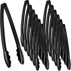 Plasticpro 12'' Serving Tongs Heavy Duty Reusable Kitchen and BBQ Black Serving by PLASTICPRO