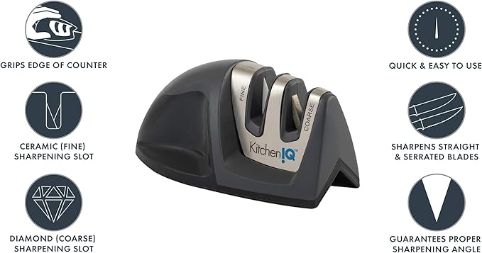 KitchenIQ 51423 | Deluxe Diamond Edge Grip 2-Stage Knife Sharpener | 3 Pack | - Image 3