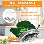 Green Clover Oven Mitts and Pot Holders Sets 4Pcs, Extra Long Oven Gloves - Image 3