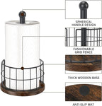 YINMIT Wood Paper Towel Holder Countertop, Farmhouse Paper Towel Holder - Image 2