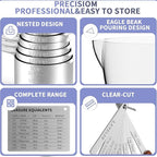 Stainless Steel Measuring Cups and Spoons Set, 6 Stainless Steel Measuring Cups - Image 6