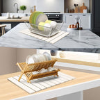Large Stone Dish Drying Mat for Kitchen Counter, Collapsible Quick Drying Mat - Image 6
