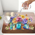 Spring Colorful Flowers Dish Drying Mat - Image 6