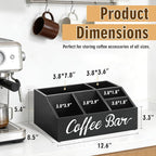 Coffee Station Organizer for Countertop, Wood Coffee Bar Organizer for - Image 6