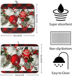 Red Buffalo Plaid Christmas Kitchen Drying Mats - Image 2