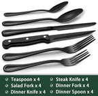 EWFEN 24-Piece Black Silverware Set - Image 2