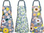 BOUMUSOE 3 Pack Floral Aprons by BOUMUSOE