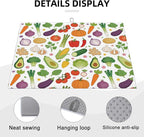 Vegetables Dish Drying Mat, for Farmhouse Kitchen Counter Microfiber Absorbent - Image 3