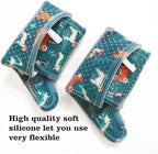Oven Mitts Set of 2 with Transparent Clear Silicone Shell and Nice Dog Printing - Image 4