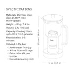 Aarke Purifier Regular Glass Pitcher Bundle w/Steel Filter, 4 Pure Refill - Image 8