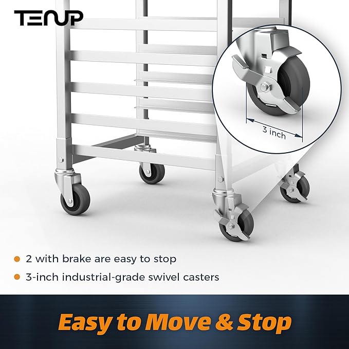 TenUp 10-Tier Half Size Sheet Pan Rack, Heavy-Duty Aluminum Bakery Rack - Image 6