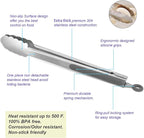 Premium 304 Stainless Steel Tongs Set – 12" Grill Tongs & 9" Cooking Tongs - Image 5
