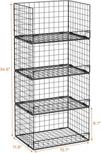 Yociyoga 4-Tier Stackable Closet Organizers and Storage Shelves, Foldable - Image 2