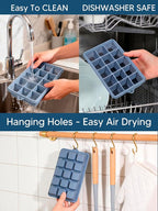 Silicone Ice Cube Trays with Lid, 2 Pack 30 Cubes, Easy Release Silicone Cube - Image 5