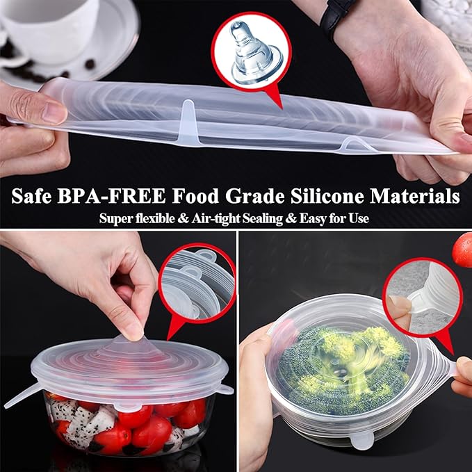Silicone Can Lids, Reusable Silicone Stretch Lids - Image 4