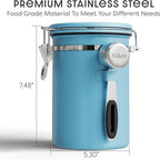 Veken Coffee Canister with Window, Airtight Stainless Steel Kitchen Food - Image 2
