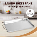 BIEAMA 6 Pack 15" × 21" Baking Sheet Pan Aluminum Commercial cookie sheets - Image 2