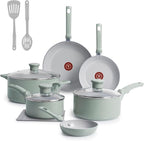 T-Fal Refresh Ceramic Nonstick Cookware Set, Oven Safe Up to 350ºF, Includes by T-falbrand