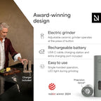 LARS NYSØM Electric Salt and Pepper Grinder Set, USB Rechargeable, Automatic - Image 2