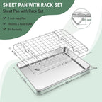 Homikit Toaster Oven Pan with Rack Set, 9 x 7 Inch Stainless Steel Small Cookie - Image 2