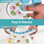 Ice Cube Trays for Freezer – 5 Pack 70 Cubes Total, Reinforced Snap Lids That - Image 3