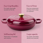 Vintage Style 3 Quart Enameled Cast Iron Braiser, Non Stick Enameled Cast Iron - Image 7