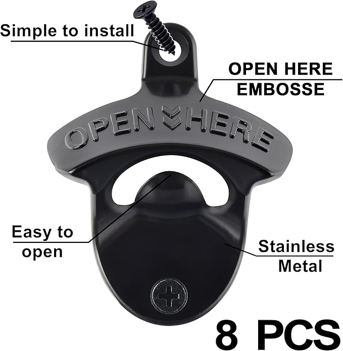 Wall Mounted Bottle Opener, Bulk Post Mount Soda Cap Opener - Image 2