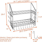 VyGrow 28 Inch Pot Rack Wall Mounted, 2 Tier Pots and Pans Organizer - Image 2