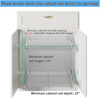 DINDON Pull Out Cabinet Organizer, Cabinet Pull Out Shelves, 2 Tier Pull Out - Image 6