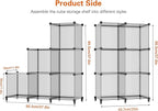 HOMIDEC 6 Light Grey Cube Storage Organizer, Modular Storage Shelf - Image 3