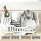 Noamus 2-Piece Plastic Dish Drying Rack, Heavy Duty Sink Set Dish Rack - Image 5