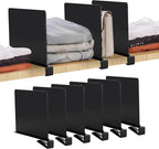 JOY DECOR 6 Pack Acrylic Matte Black Shelf Dividers by JOY+DECOR