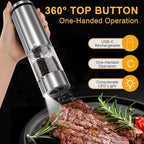 EIHO Electric Salt and Pepper Grinder Set USB Rechargeable, Upgraded External - Image 3