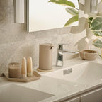 LINE+ARC Modern Easy-to-Press Soap Dispenser. No-Rust Cute Bathroom Gray Marble - Image 8