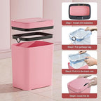 Vanpopubs 2 Pack 2.7 Gal Bathroom Trash Can - Image 8