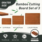 3 Packs Bamboo Cutting Board Set - Image 2