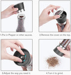 Hotder Premium Pepper and Salt Grinder Set of 2-Refillable Coarseness - Image 6