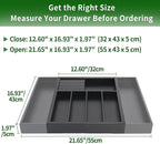 VaeFae Bamboo Silverware Drawer Organizer Kitchen, Expandable Utensil Organizer - Image 3