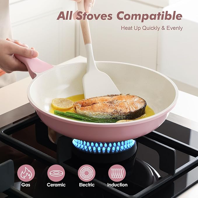 SENSARTE Nonstick Ceramic Frying Pan 10-Inch, Healthy Non Toxic Skillet - Image 5