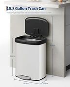 Garvee 16 gal / 60 L Metal Trash Can - Image 6