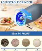 CIRCLE JOY Gravity Electric Salt and Pepper Grinder Set Automatic Salt and - Image 4