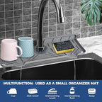 2 Pcs Silicone Faucet Handle Drip Catcher Tray, 2 in 1 Dish Soap Sponge Holder - Image 3